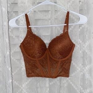 NEW Danskin Burnt Orange Corset Crop Top